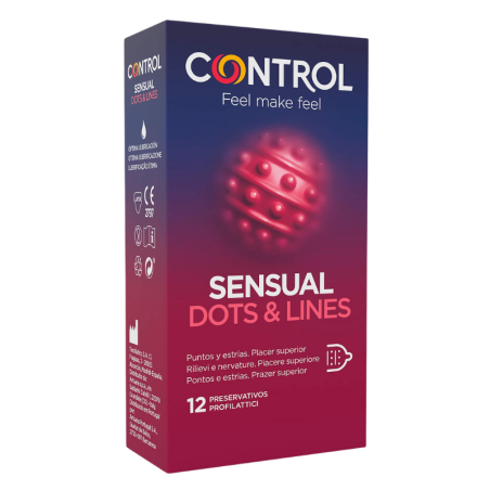 Control preservativos sensual dots & lines 12u