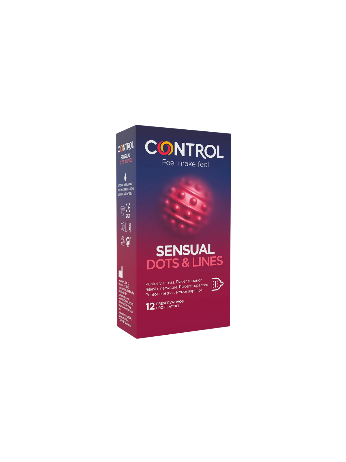 Control preservativos sensual dots & lines 12u