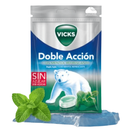 Vicks caramelos doble acción menta bolsa 72g