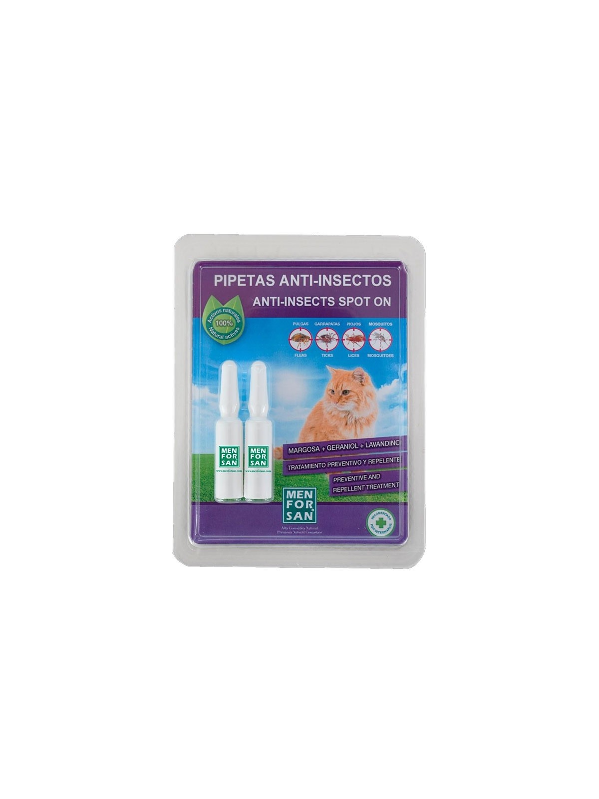 Menforsan pipetas Anti Insectos para gatos 2 uds