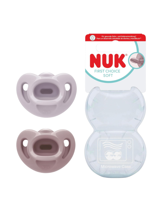 Nuk chupete first choice soft 0-6 meses 2 unidades