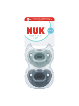Nuk chupete first choice soft 0-6 meses 2 unidades