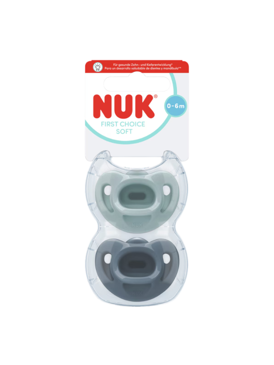 Nuk chupete first choice soft 0-6 meses 2 unidades