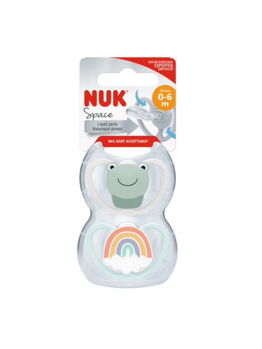 Nuk space Chupete silicona 0-6 meses 2 unidades