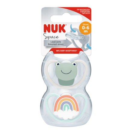 Nuk space Chupete silicona 0-6 meses 2 unidades