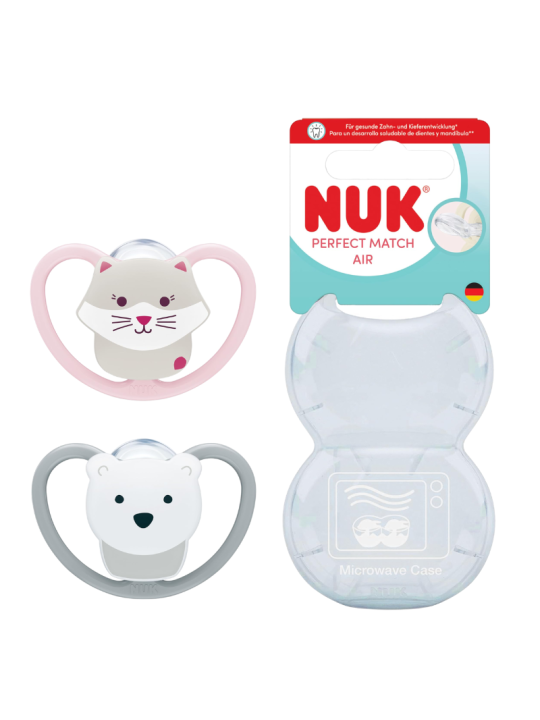Nuk chupete silicona perfect match air 18 - 36 meses 2 unidades