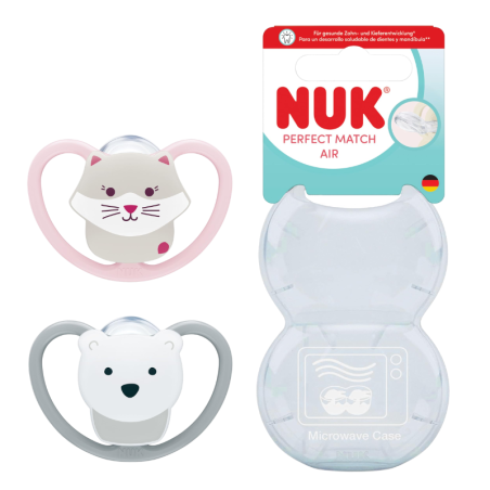 Nuk chupete silicona perfect match air 18 - 36 meses 2 unidades