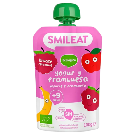 Smileat yogur y frambuesa 100g