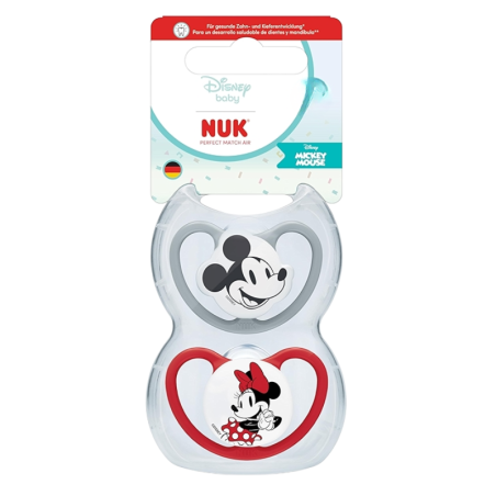 Nuk chupete silicona perfect match air mickey/minnie 0 - 6 meses 2 unidades