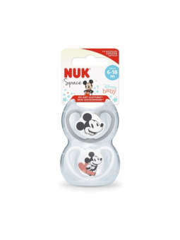 Nuk space chupete silicona Mickey 6-18 meses 2 unidades