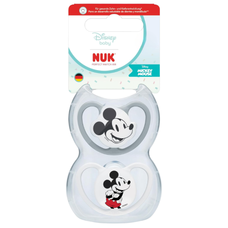 Nuk Chupete silicona perfect match air Mickey 18 - 36 meses 2 unidades