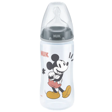 Nuk Biberon silicona flow control Mickey 6-18 meses 300ml