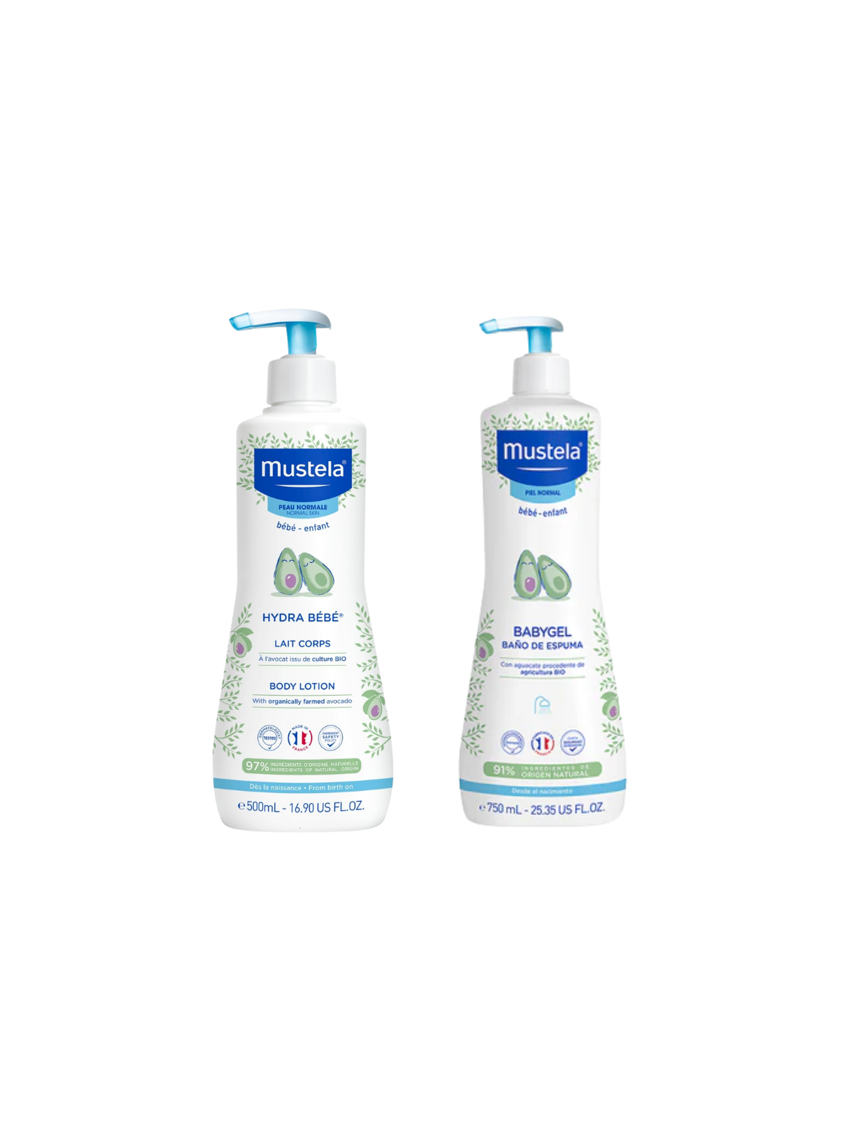 Mustela pack hydra bebe 500 ml + babygel 750 ml
