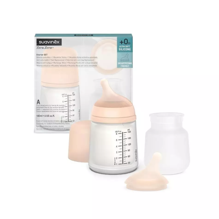 Suavinex Zero zero set iniciación biberón anticólico 180 ml