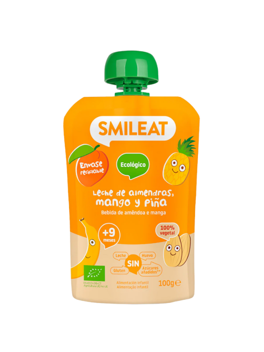 Smileat pouch leche de almendras, mango y piña