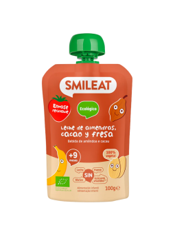 Smileat pouch leche de almendras, cacao y fresa