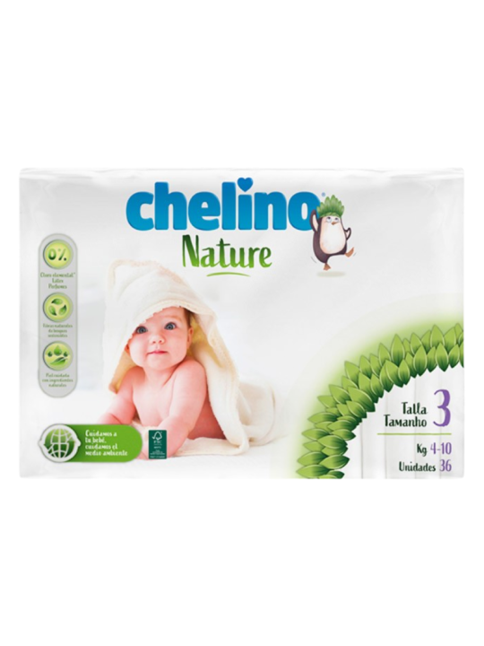 Chelino Nature pañales Talla 3 de 4 a 10 kg 36 unidades
