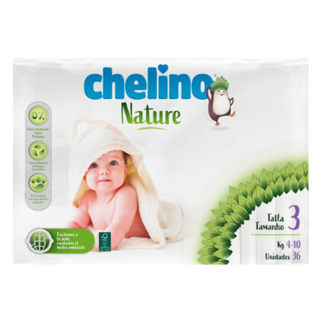 Chelino Nature pañales Talla 3 de 4 a 10 kg 36 unidades