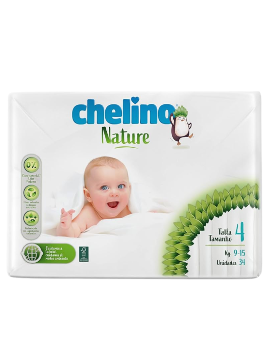 Chelino nature pañales talla 4 9 a 15 kg