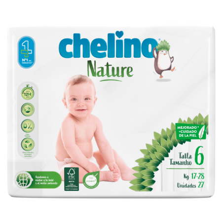 Chelino nature pañal talla 6 17- 28 kg