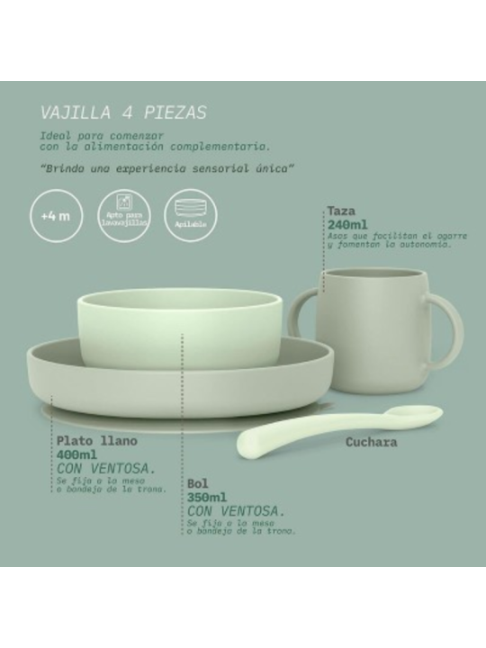 Vajilla infantil silicona suavinex 1 unidad intense colour