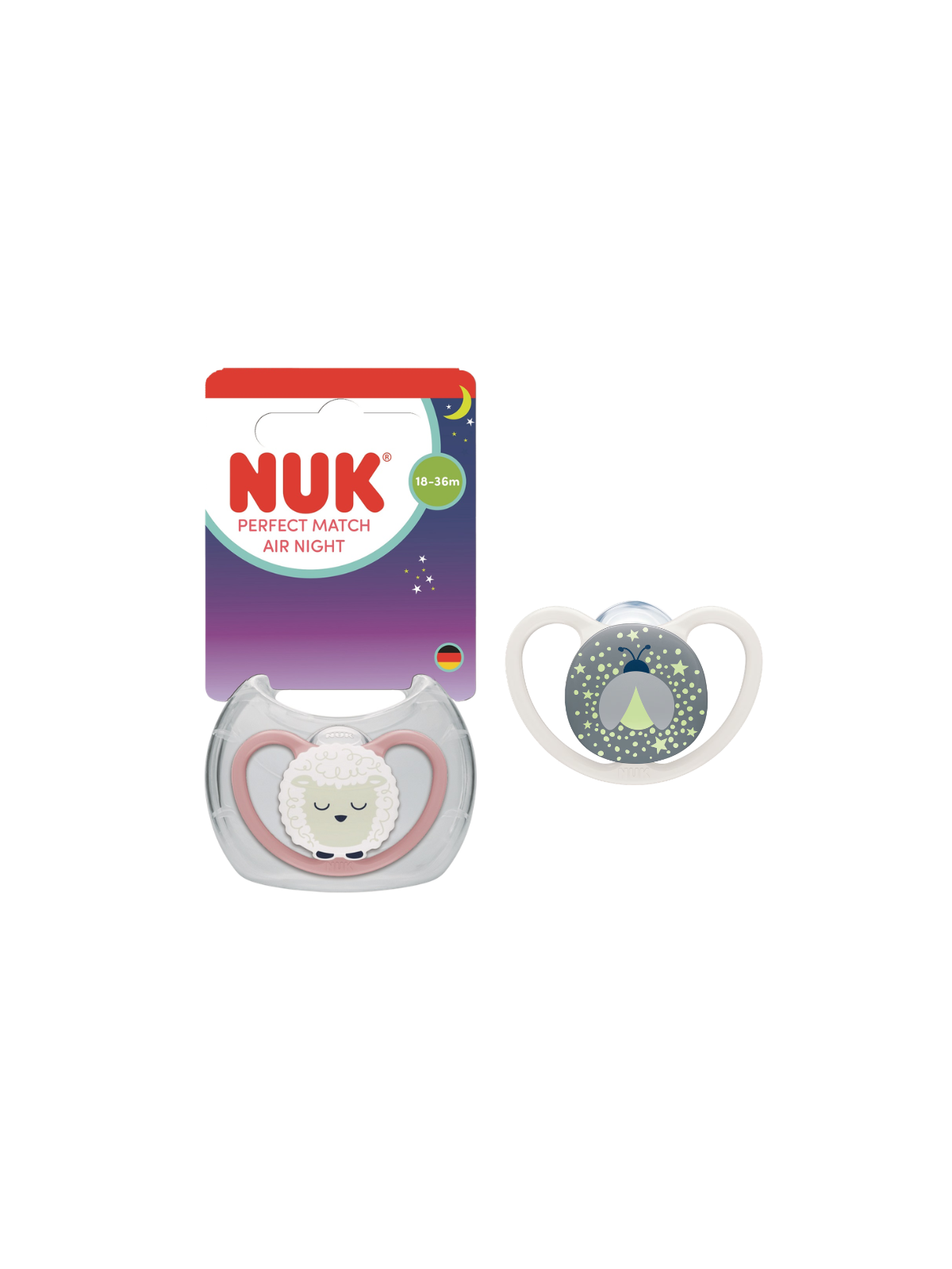 Nuk chupete de silicona perfect match air night 18-36m 1 u