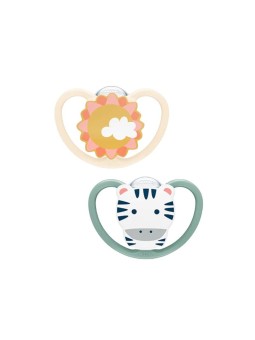 Nuk chupete silicona space 6-18 meses - 2 unidades cebra