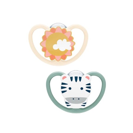 Nuk chupete silicona space 6-18 meses - 2 unidades cebra