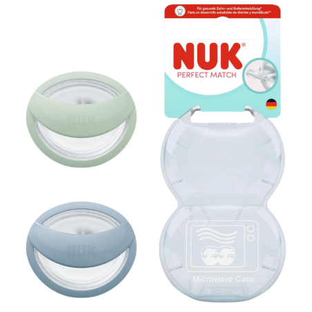 Nuk chupete perfect match (mommy feel) 0 - 6m 2 unidades azul