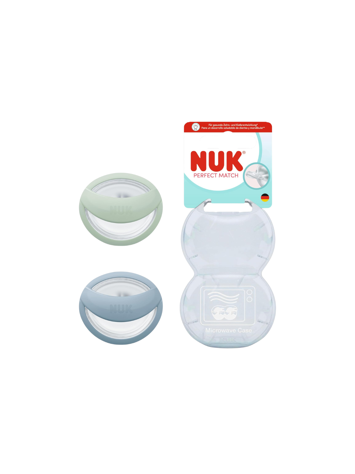 Nuk chupete perfect match (mommy feel) 0 - 6m 2 unidades azul