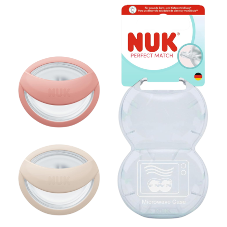 Nuk Chupete perfect matach Silicona (Mommy Feel) 0-6 Meses 2 Unidades Rosa y Beige