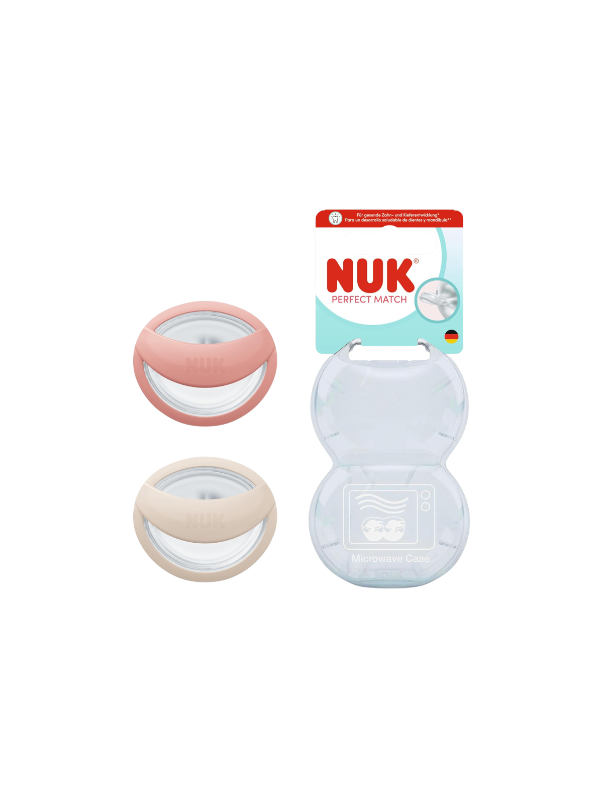 Nuk Chupete perfect matach Silicona (Mommy Feel) 0-6 Meses 2 Unidades Rosa y Beige