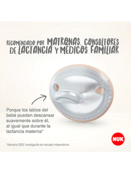 Nuk Chupete perfect matach Silicona (Mommy Feel) 0-6 Meses 2 Unidades Rosa y Beige