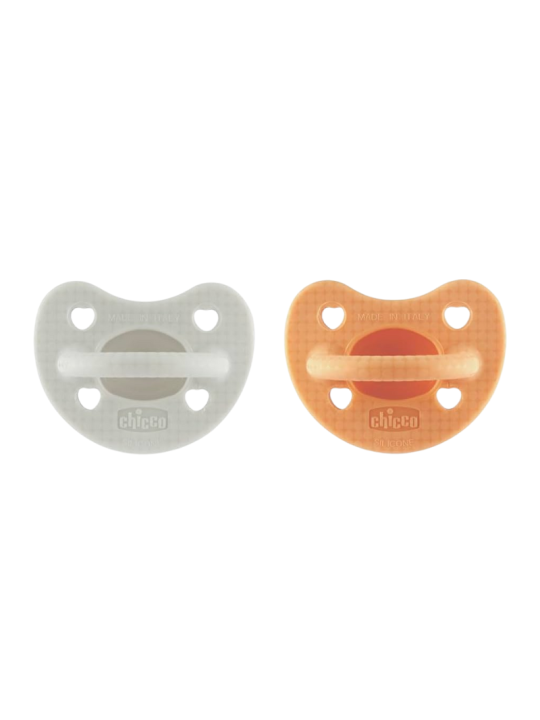 Chupete silicona chicco physioforma luxe 16 - 36 meses 2 unidades naranja-gris