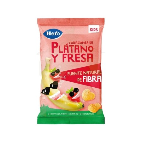 Hero Kids Corazones de Plátano y Fresa 30 gr