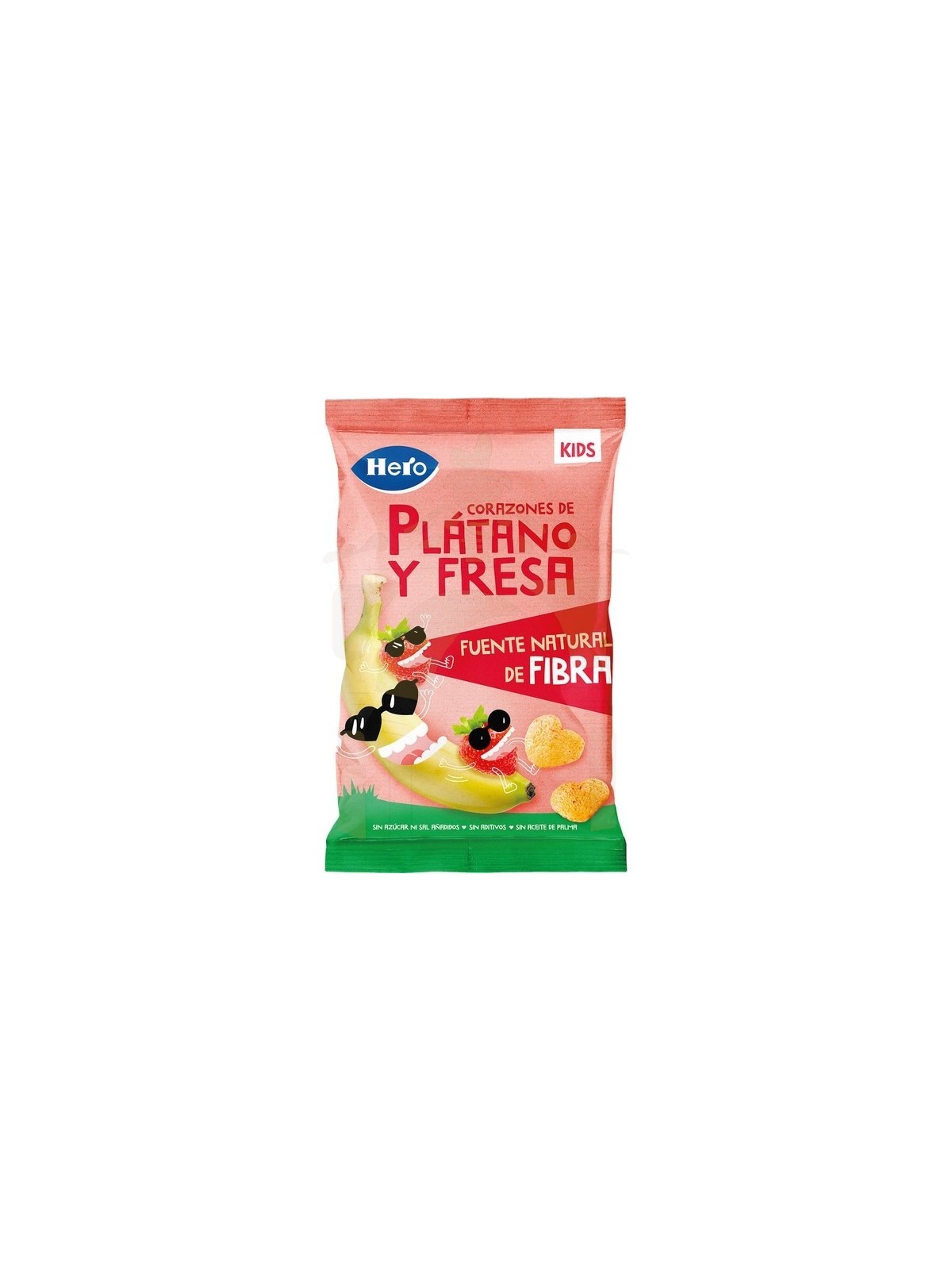 Hero Kids Corazones de Plátano y Fresa 30 gr