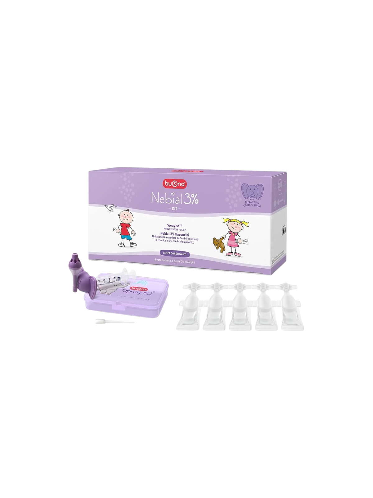 Nebianax 3% Kit 20 viales y Nebulizador Spray-Sol
