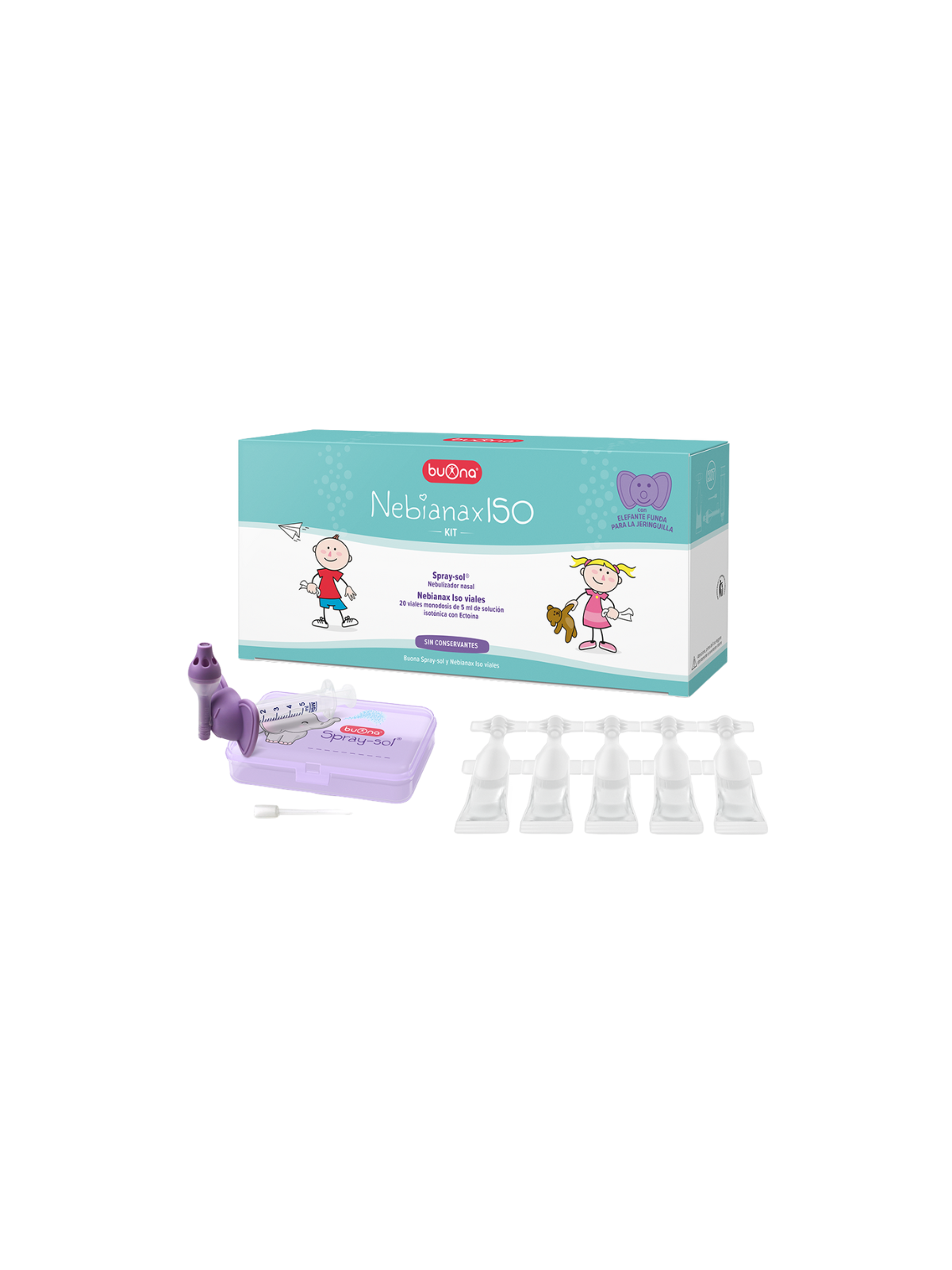 Nebianax ISO Kit 20 20 viales y Nebulizador Spray-Sol