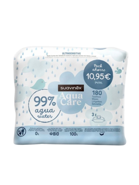 Suavinex Pack Aqua Ultrasensitive 3 x 60 toallitas