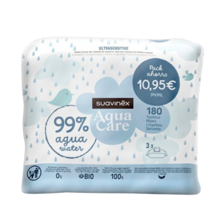 Suavinex Pack Aqua Ultrasensitive 3 x 60 toallitas