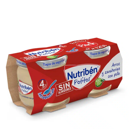 Nutribén Potitos Pack Arroz y Zanahorias con Pollo 120 gr