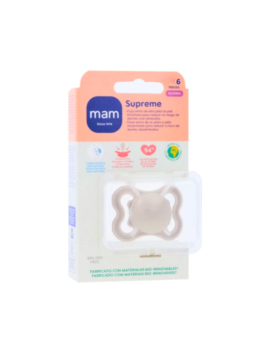 Mam chupete silicona simetrica supreme 1 unidad N 6+ meses