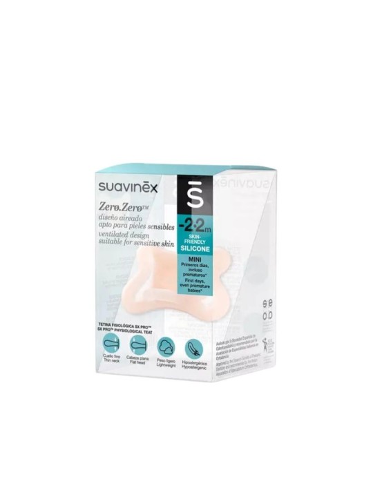 Suavinex chupete silicona fisiológico SX PRO zero-zero - 2-2 meses 1 unidad almond