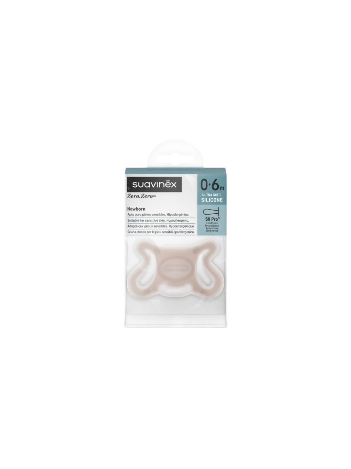 Suavinex chupete silicona fisiológico SX PRO zero-zero 0 - 6 meses 1 unidad almond