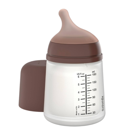 Suavinex biberón anticólico T silicona + 0 meses 1 envase 180ml talla S flujo lento caramel