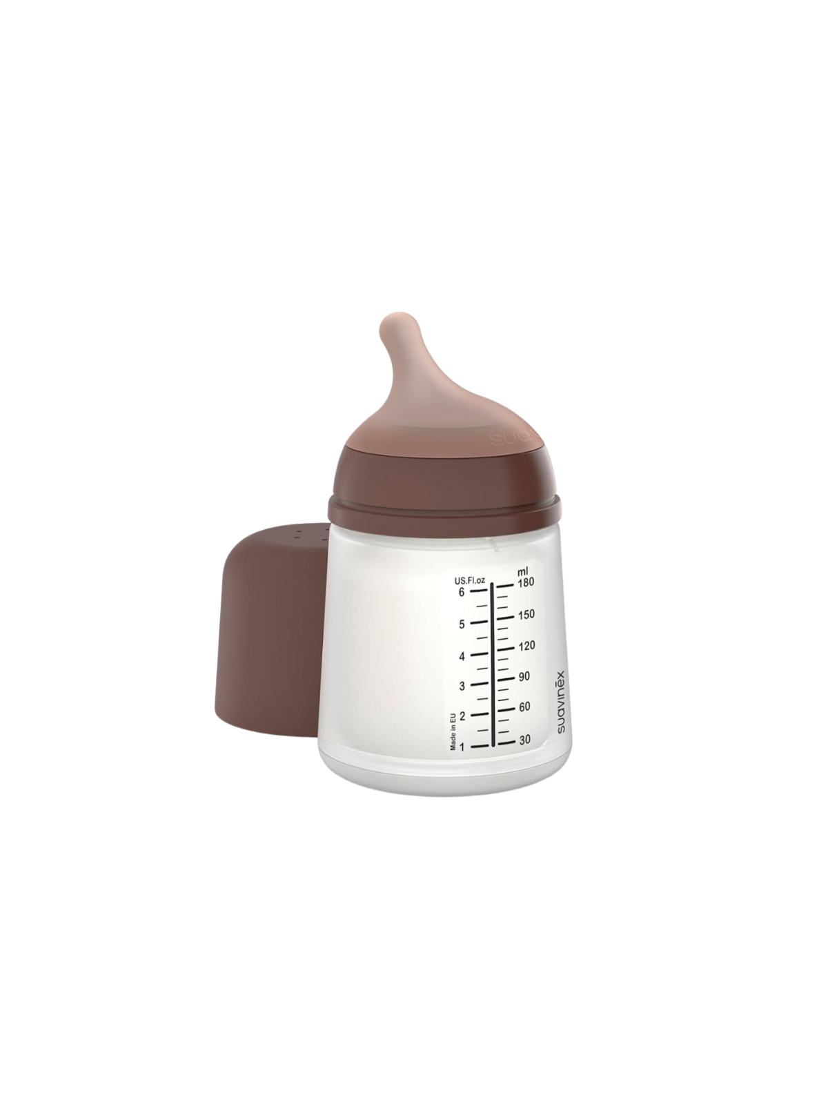 Suavinex biberón anticólico T silicona + 0 meses 1 envase 180ml talla S flujo lento caramel