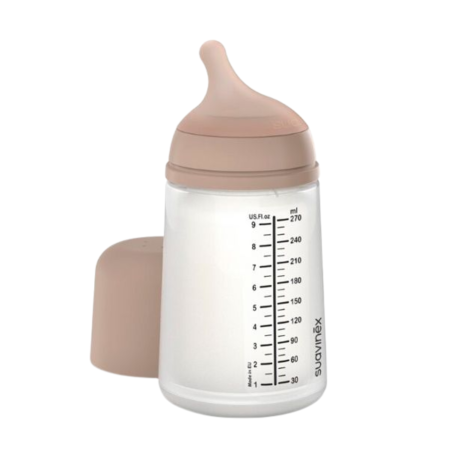 Suavinex biberón aticólico T silicona + 3 meses 1 envase 270ml talla M almond