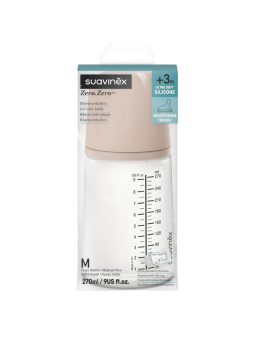 Suavinex biberón aticólico T silicona + 3 meses 1 envase 270ml talla M almond