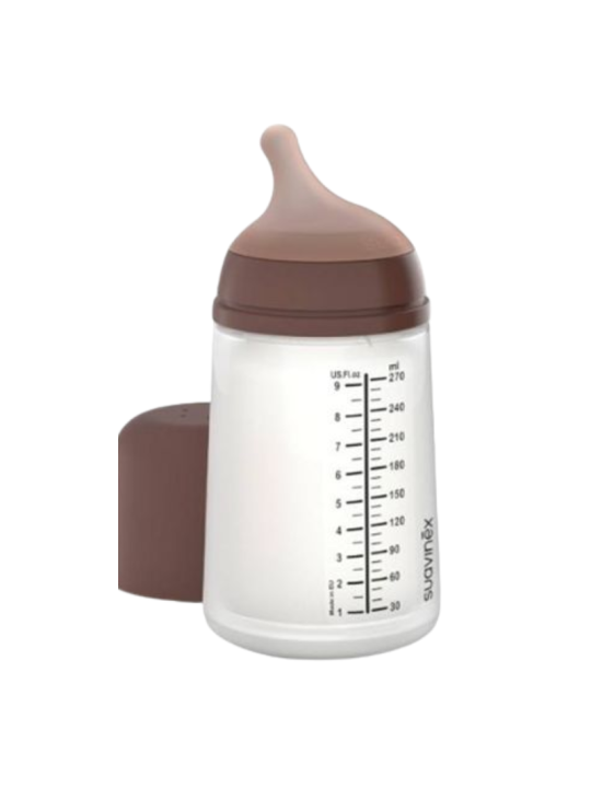 Suavinex biberón anticólico T silicona + 3 meses 1 envase 270ml talla M caramel