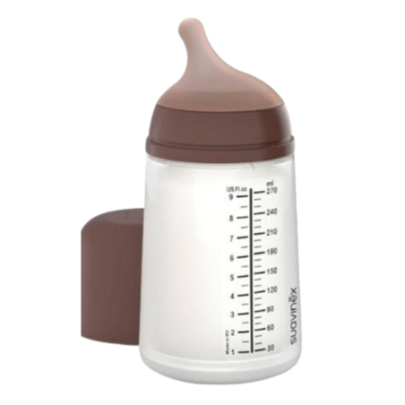 Suavinex biberón anticólico T silicona + 3 meses 1 envase 270ml talla M caramel